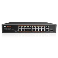BESDER 16CH коммутатор питания через Ethernet для ip-камеры с питанием по PoE 1000 м Uplink коммутатор питания через ethernet Поддержка IEE802.3af/at с 16 порт PoE 250 м Длинная передача