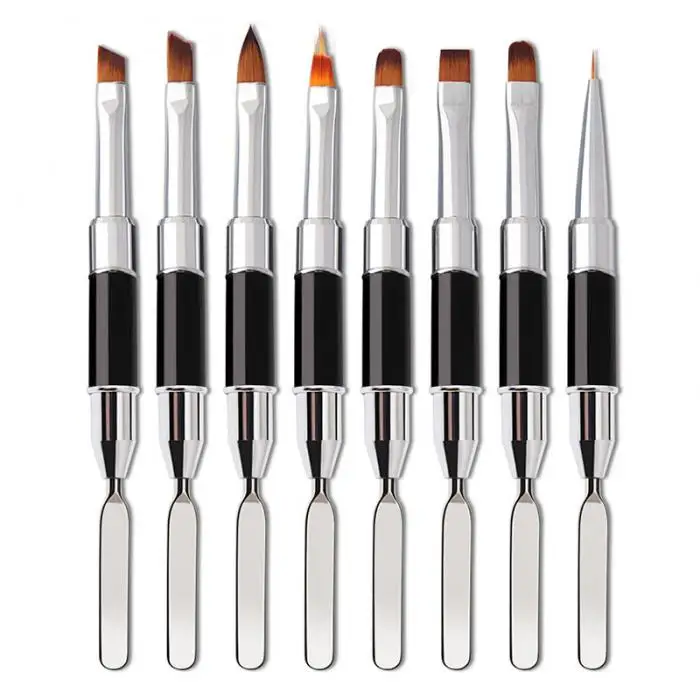 Double-ended Unha Arte Forro Escova Caneta Pintura Náilon Multifunções Desenhar Manicure Ferramenta Sswell 4 Cheap Escovas de unhas