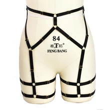 Рейв на черной подошве; Цвета: черный, подвязки пикантные Высокая Талия тела подвязки фестиваль трусики портупея фетиш носить без носков пояс для подтяжек