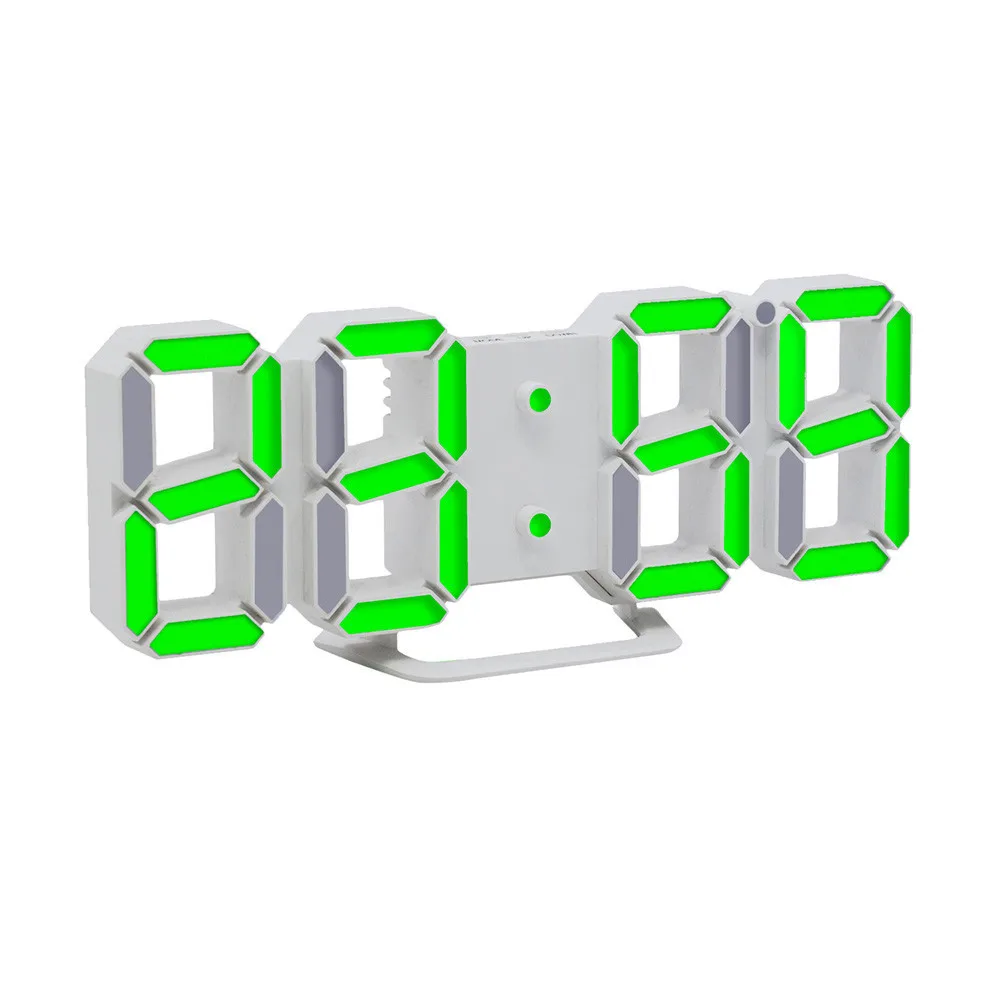 

2019 3D LED Wall Clock Modern Digital Alarm Clocks Display Home Kitchen Office Table Desk Night Wall Clock 24 or 12 Hour Display
