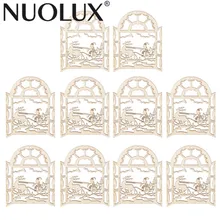 10 шт полый деревянный кулон Санта Клаус олененок DIY Ремесло рождественские украшения деревянные подвесные рождественские украшения с пеньковыми веревками