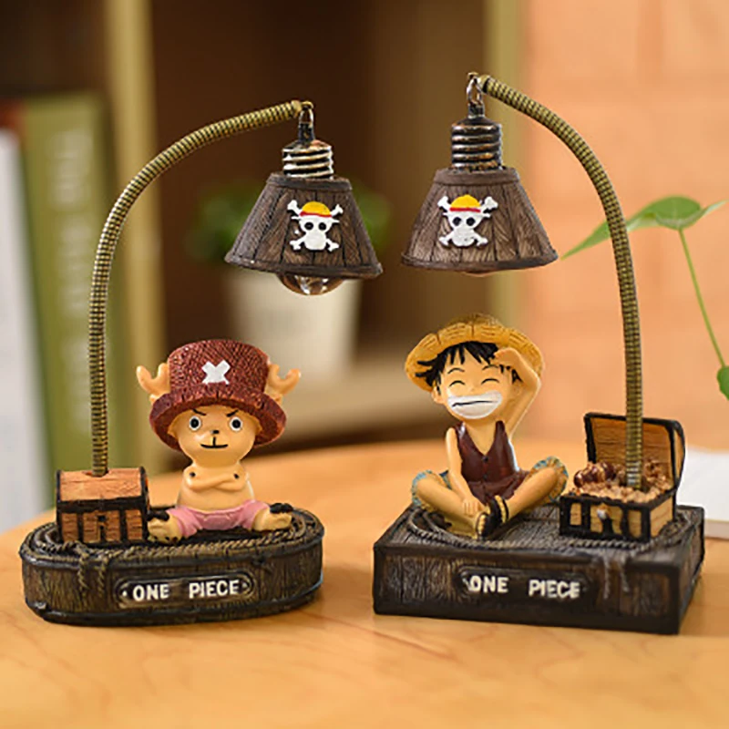 

Creative animation pirates Wang Qiaoba Lufei Resin night light decoration small table lamp For Child Kids birthday holiday Gif