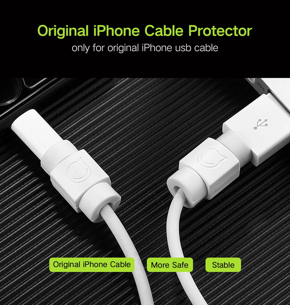 Ugreen кабель протектор для оригинальных iPhone кабель Зарядное устройство USB устройство для сматывания шнура питания для iPhone 8 Plus 6 7 мобильного телефона держатель для кабеля 6 шт./упак