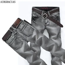 AIRGRACIAS Mens Jeans Classic Retro Nostalgia Straight Denim Jeans Men Plus Size 28-38 Men Long Pants Trousers Brand Biker Jean