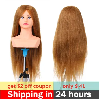 

Professional Practice Mannequin Head 100% Human Hair Hairstyles Head Hairdresser Barber Mannequin Head Hair Styling Tools