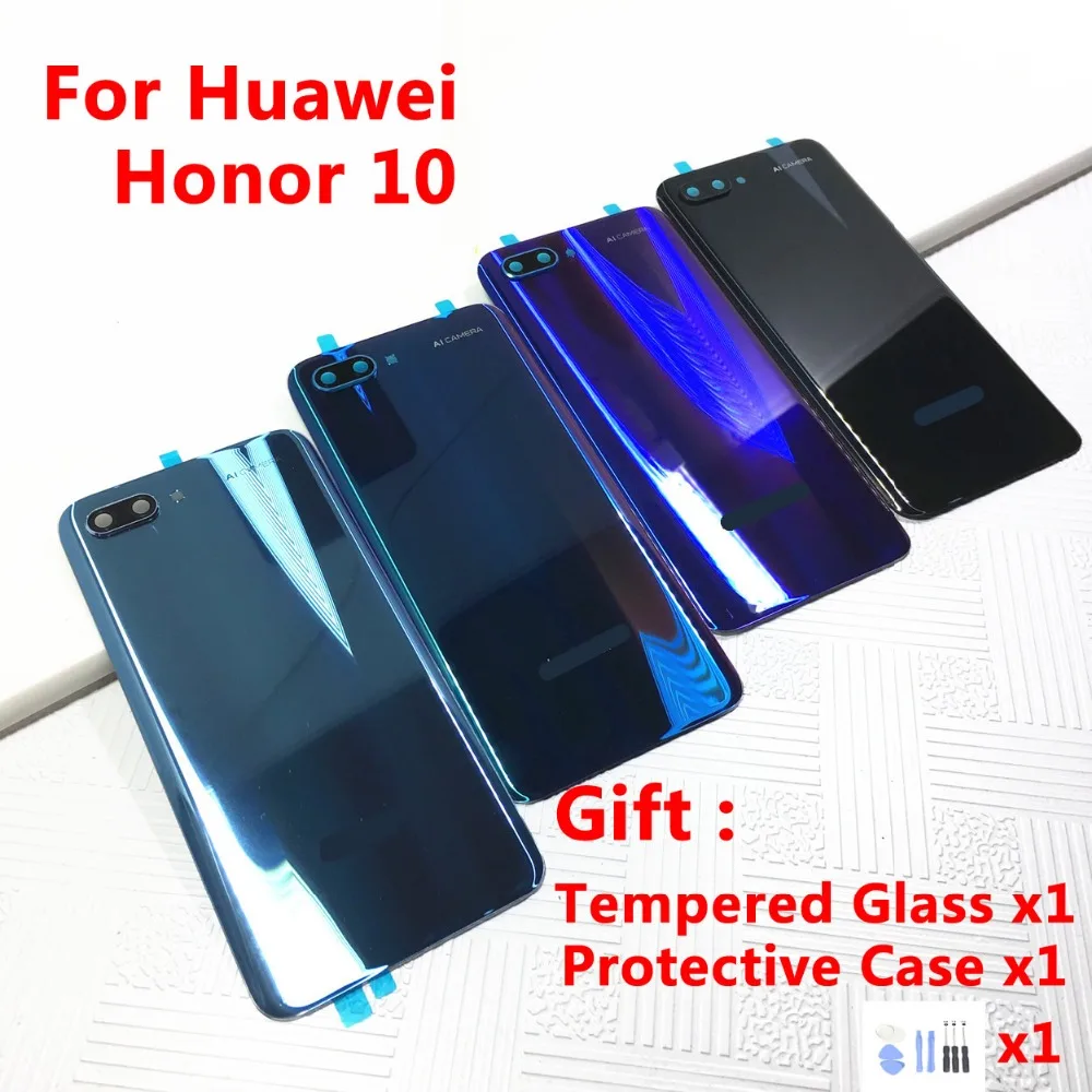 Kwainee оригинальная стеклянная батарея задняя панель корпус для huawei Honor 10 со стеклянной крышкой для объектива камеры