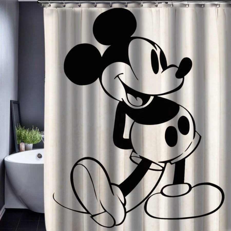 165x180cm Cartoon Hello Kitty/Mickey Pattern Shower Curtain Customized