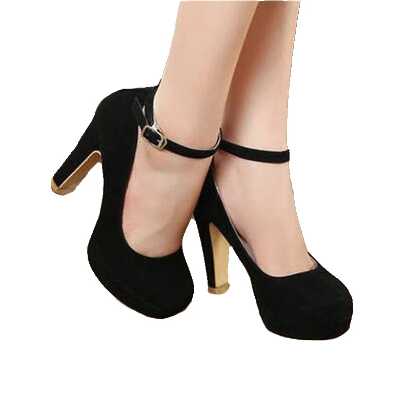 Free shipping 2018 woman Pumps autumn thick heel shoes ol high heeled shoes female the trend of