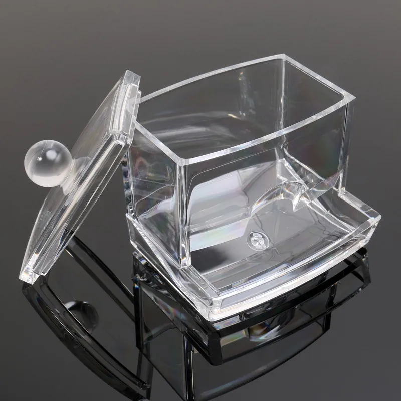 Storage Box Clear Acrylic Q tip Holder Box Cotton Swabs Stick Storage