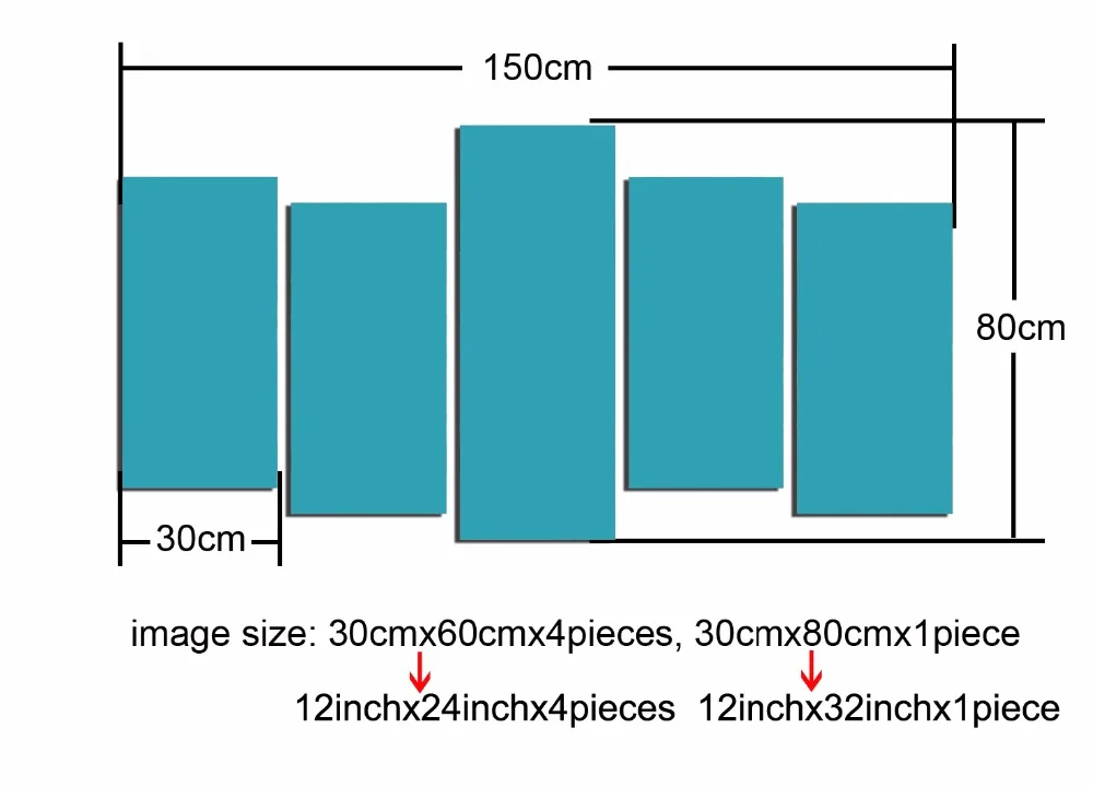 30x60cmx4pieces, 30x80cmx1piece