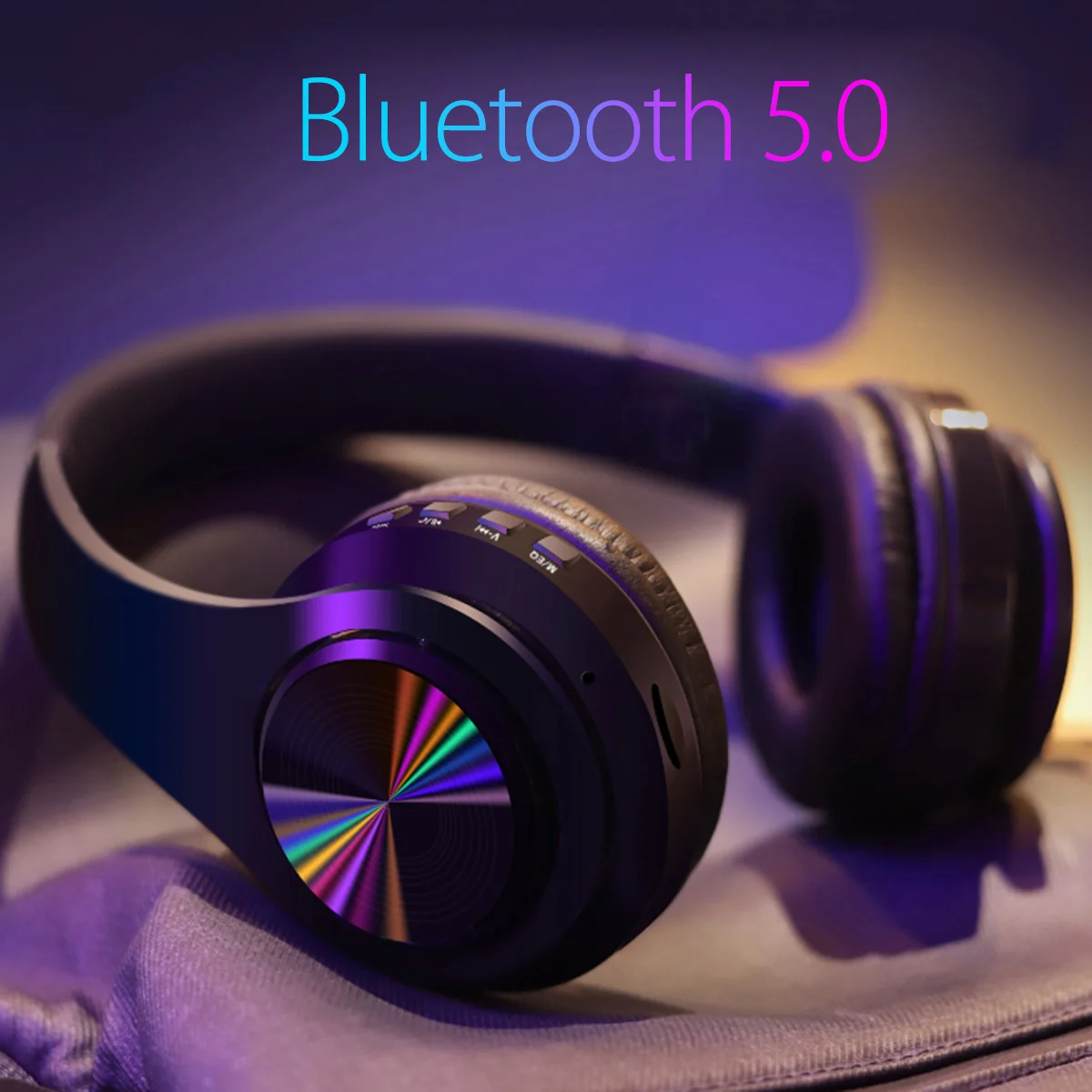 Bluetooth 5,0, беспроводные стерео наушники, складная гарнитура, наушники с микрофоном, FM, 128G, TF карта, AUX, USB, для iPhone