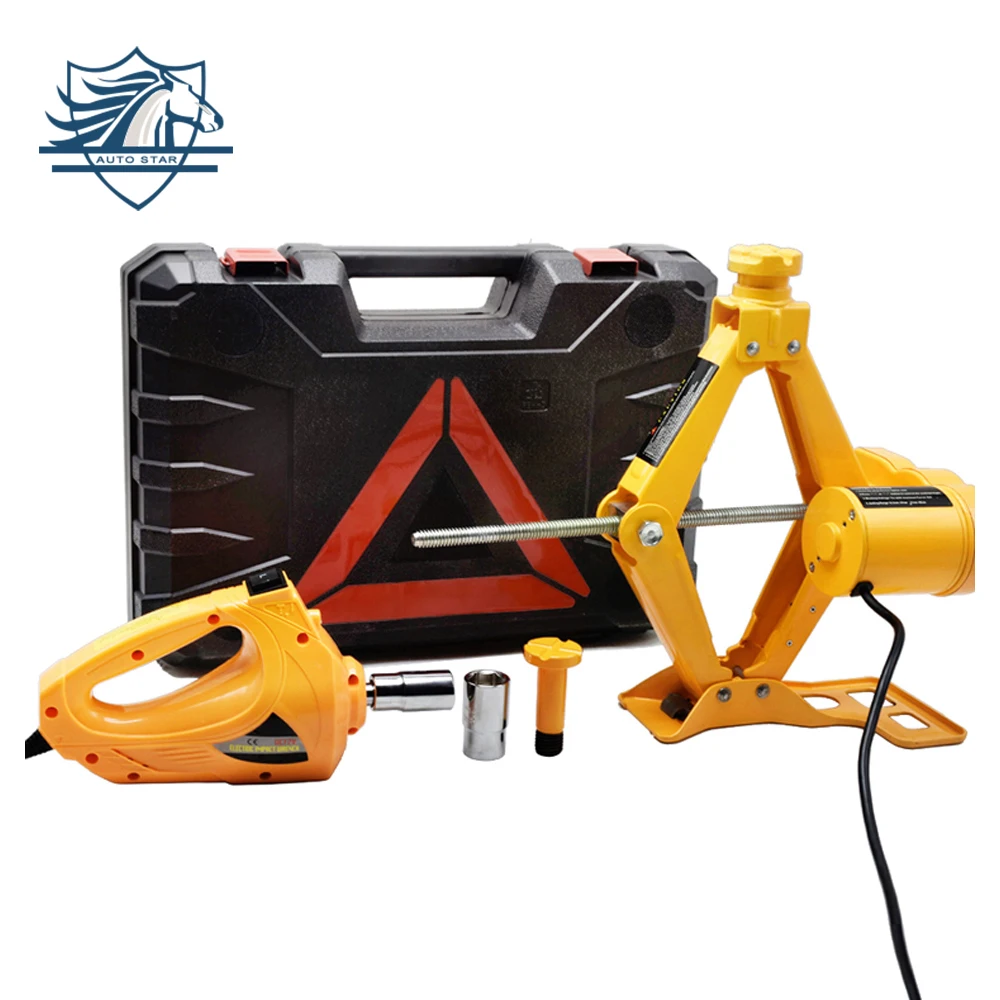 Portable 12V Car Jack 3T Electric Jack Auto Lift Scissor Jack Cordless