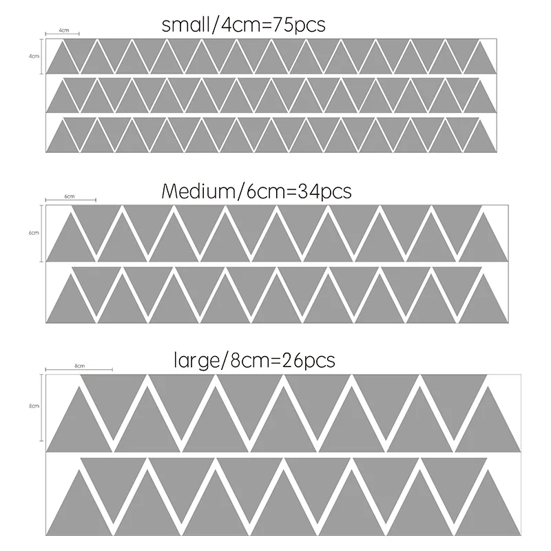 Kids Room Wall Decor - Triangle Wall Stickers for Baby Boy and Girl Nursery - Children’s Bedroom Wallpaper image 6