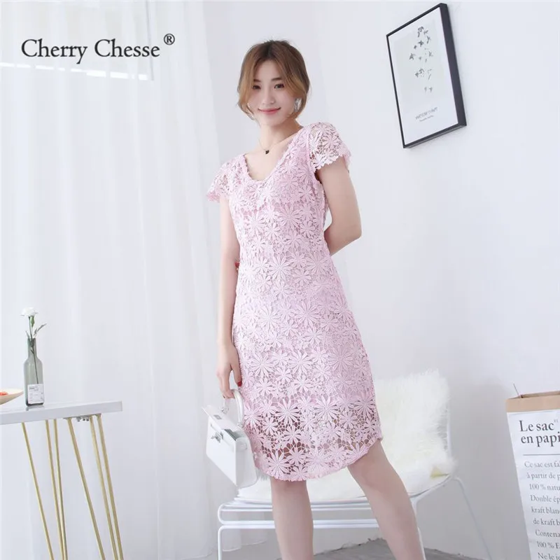 Cherry Chesse 2018 с кружевом и вышивкой платье цветочным рисунком Для женщин открытые