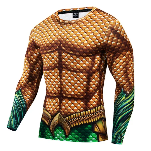 t shirt men Brand compression shirt Fitness 3d print pattern fashion Slim fit style autumn Long sleeve - Цвет: CT039