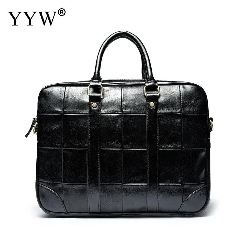 Men's PU Leather Briefcase Bag For Male Crossbody Bags Men Laptop Business Bag Fashion Black Briefcase 2018