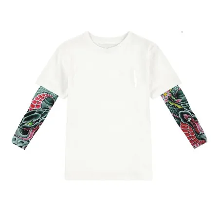 «Парень с татуировками» летние футболки с оригинальными рисунками детские футболки дизайнерская детская одежда одежда для мальчиков футболки для девочек детская одежда - Цвет: e2