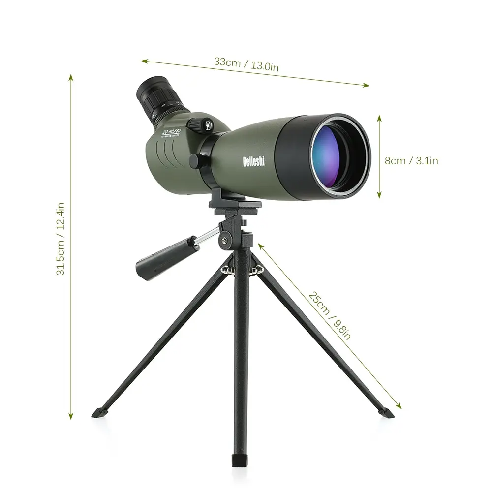 20-60x60 للماء بزاوية الإكتشاف نطاق أحادي تلسكوب مع ترايبود تحمل حالة لمشاهدة الطيور السفر 20-60x60 للماء بزاوية الإكتشاف نطاق أحادي تلسكوب مع ترايبود تحمل حالة لمشاهدة الطيور السفر