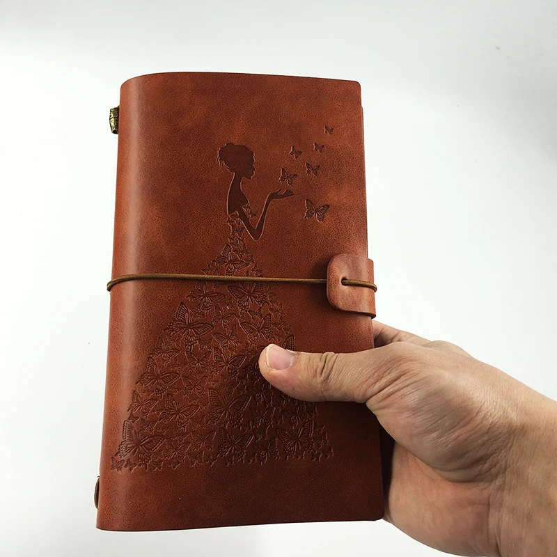 RuiZe кожаные дневники ручной работы А6 пустые страницы блокнот путешественника пополняемый винтажный Дневник для зарисовок записная книжка креативные канцелярские принадлежности