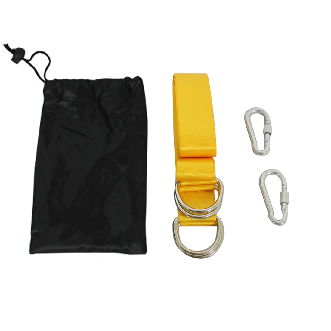 2 x Rope Lock Tie Strength Polyester Webbing Straps Safe Ropes Outdoor Swing Straps Hammock Straps Load 300KG Golden 5*150CM 5