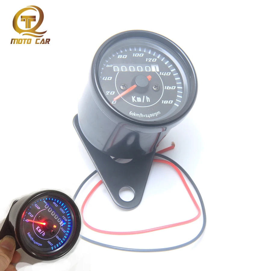 

New Universal Motorcycle Speedometer Odometer Backlight LED Light Pointer DC 12V Odometer Speed For Harley Honda Bobbe Yamaha