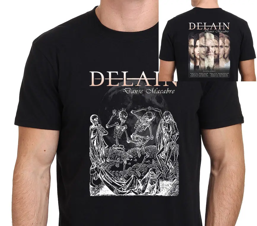 Мужская черная футболка DELAIN с коротким рукавом танцевальная туника размеры от S
