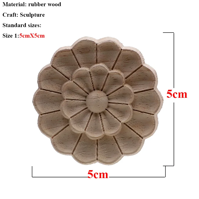 VZLX винтажная Цветочная резьба по дереву угловая аппликация рамка настенная мебель резьба по дереву декоративные деревянные фигурки ремесла домашний декор - Цвет: 5cm