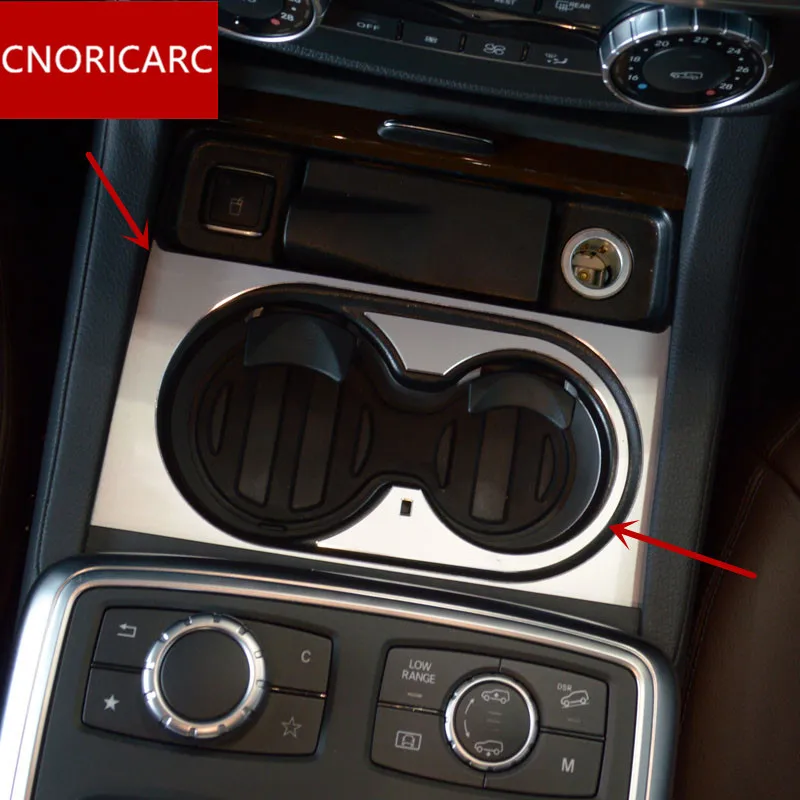 

CNORICARC Interior Center Control water cup holder decorative cover trim sequins for Mercedes Benz ML GL 320 350 400 Car Styling