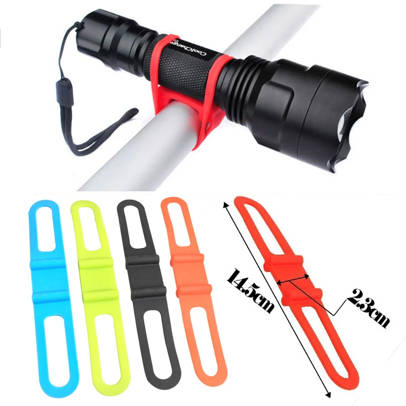

Movigor 2pcs Silicon Strap Elastic Bandage for Bicycle Mount Road Bike Torch Phone Flashlight Speaker Holder Bike Accessories