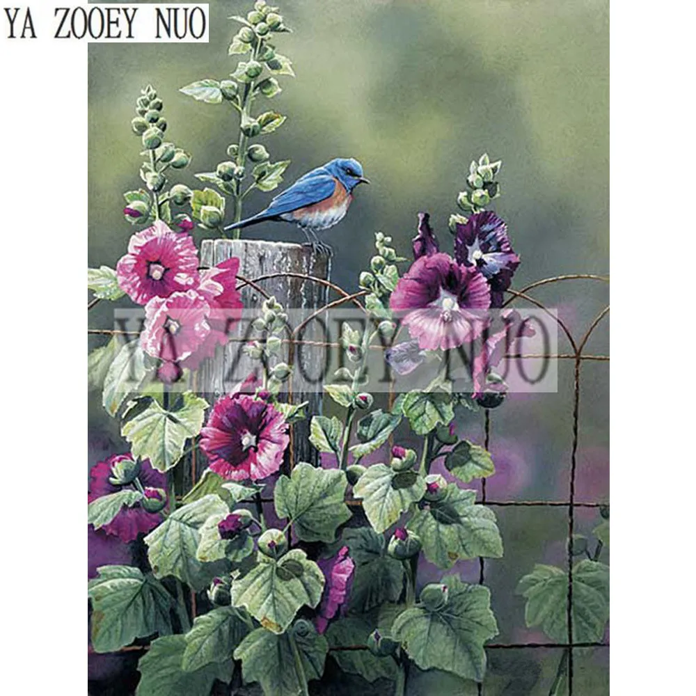 

5D Full Drill Flowers and bird DIY Diamond Painting round Resin Rhinestone pasted Diamond Embroidery Needlework Home Decor KL998