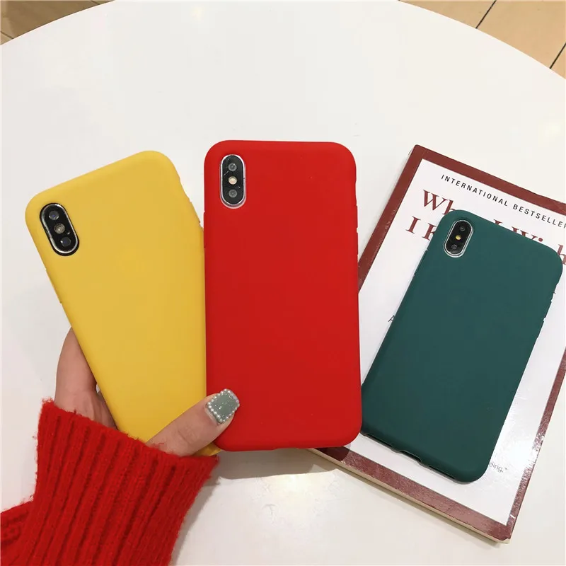 

Candy Matte Color Case For iPhone 7 8 Plus 6 6s X Silicone Soft TPU Back Cover For iPhone X Case XR XS MAX phone case Capa