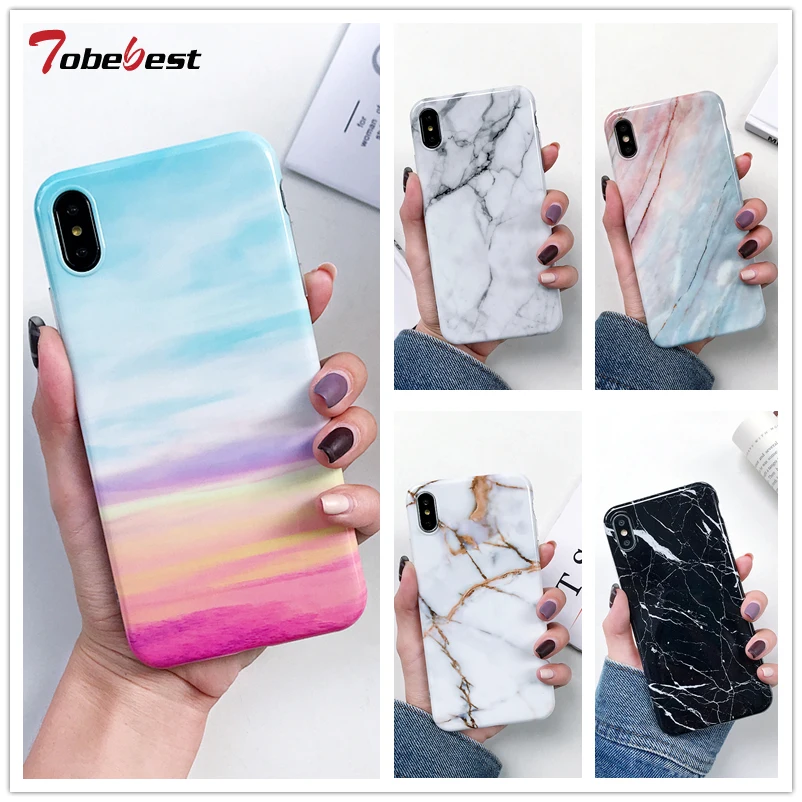 Модный мраморный чехол для iphone XR XS Max Coque iPhone X 8 7 Plus 6 6S Capas Мягкий ТПУ силиконовый IMD