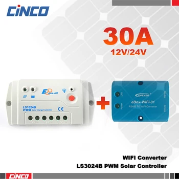 

LS3024B+eBOX-WIFI-01 ,30A 12V/24V EPEVER solar controller with WIFI module wrieless APP timer and lighting control