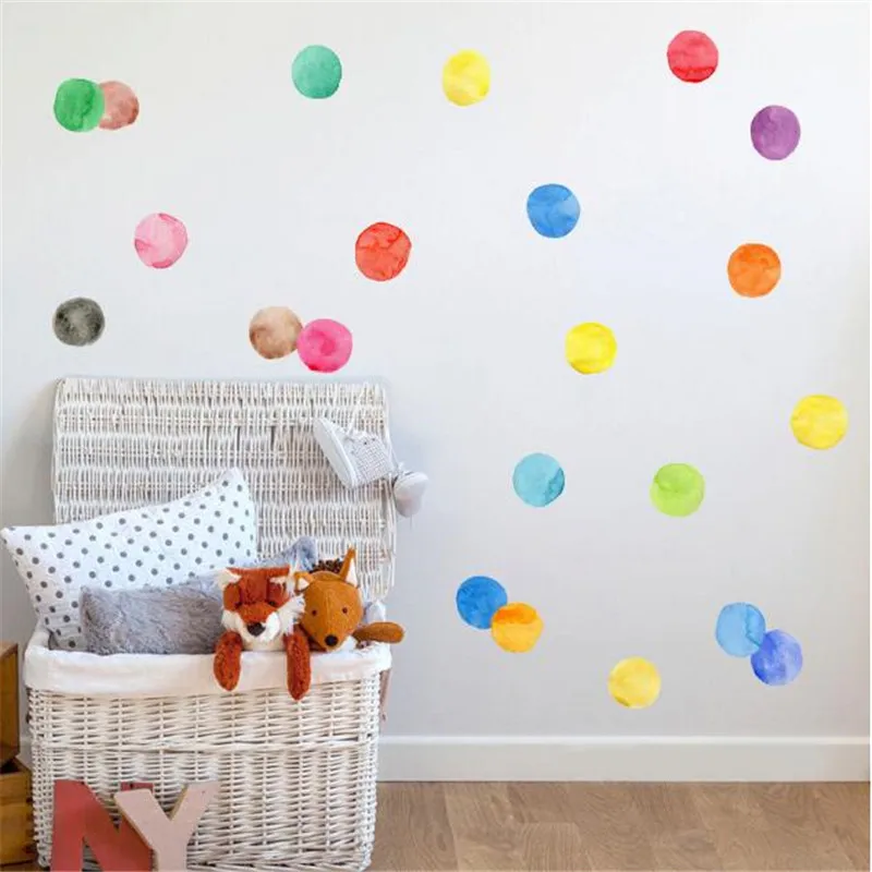 

1 PACK DIY Colored Dot Wall Stickers For Refrigerator Washing Machine Bedroom Kitchen Bathroom Kids Children's Room Decoration
