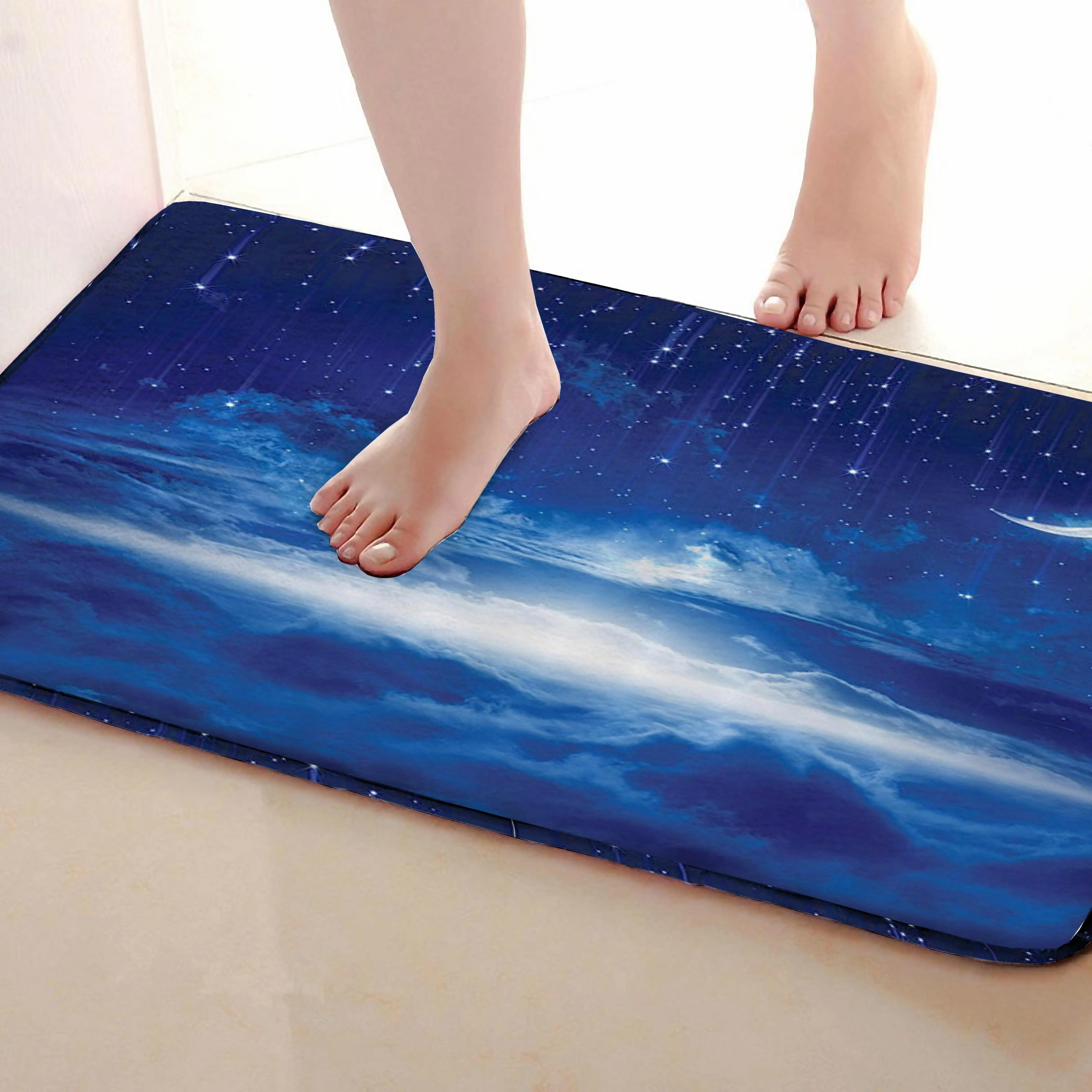 Ночной Стиль Коврик для ванной комнаты, смешной Противоскользящий коврик для ванной, занавески для душа s аксессуары, соответствующие вашей душевой занавеске