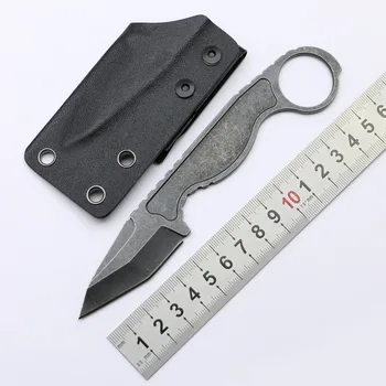 

LOVOCOO Outdoor camping hunting knife 440C steel portable tool key ring pocket utility fixed tool rescue tactics EDC tool
