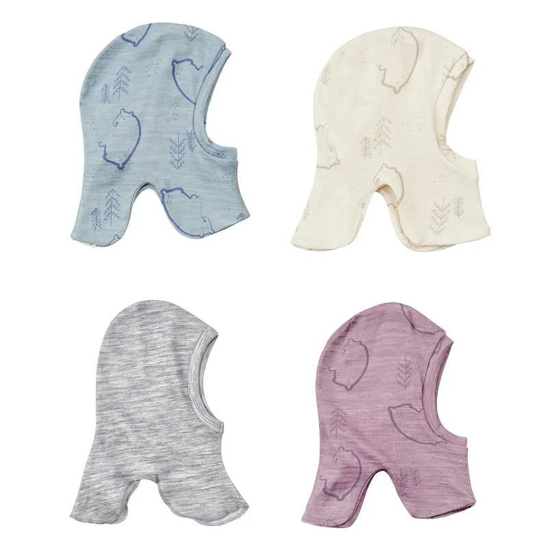 Beste Merino wol kids thermische balaclava gezicht gemaskerde baby head hoed winddicht cap voor 0 6 jaar oud