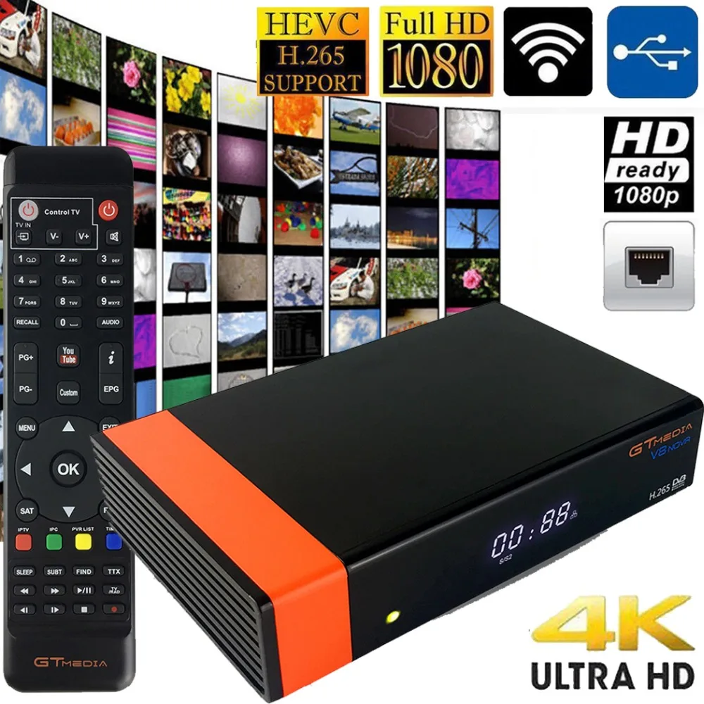 

Upgrade (New V8 Super) Gtmedia V8 Nova DVB-S2 Freesat Satellite Built-in Wifi Full HD 1080P Freesat Satellite Receiver Digital