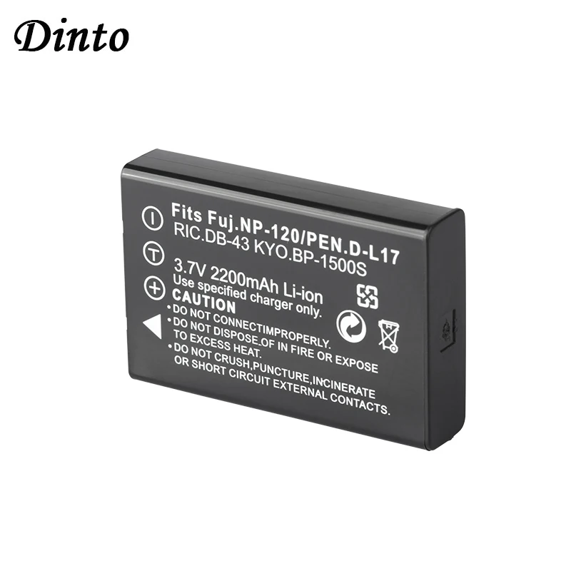 

Dinto 1pc 2200mAh 3.7V NP-120 NP 120 NP120 FNP-120 FNP120 Battery for FUJIFILM F10 F11 ZOOM for BP-1500S D-LI7 DB-43 Batteries