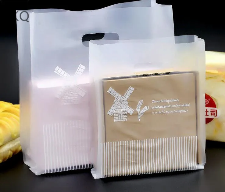 50pcs/lot Large Transparent Matte plastic Gift Packaging shopping bags