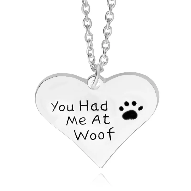 Женское и мужское ожерелье с принтом в виде лап Daisies You have Me At Woof семейная подвеска