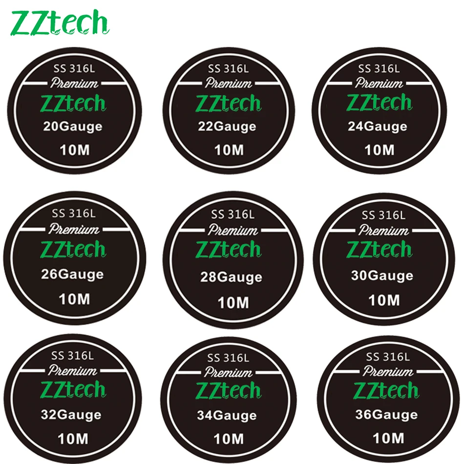 2021 ZZtech Новый SS 316L провод сопротивления 10 м/рулон для электронной сигареты RDA