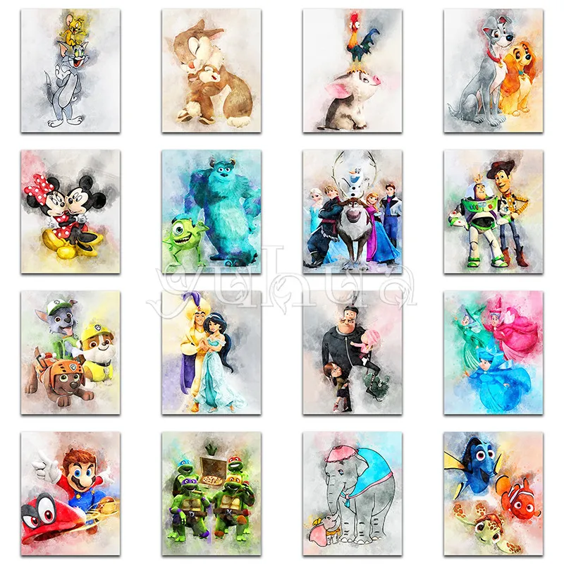 

Diamond painting Cartoon Animal Mickey Mouse Mario cat Full Square Diamond embroidery Cross stitch Full Round Diamond mosaic toy
