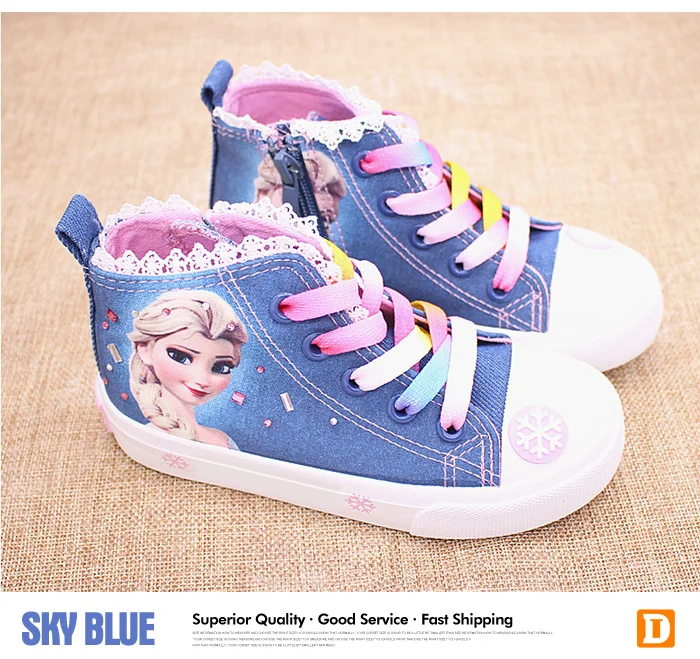 New Fashion Beauty Children's Shoes Girls 2017 Elsa Anna Princess Cartoon Running Sneakers Kids Flat Sneaker For Girls Boots 534 (6)
