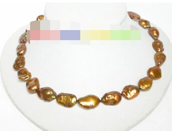 

Jewelr 004684 baroque coffee Reborn Keshi pearl necklace