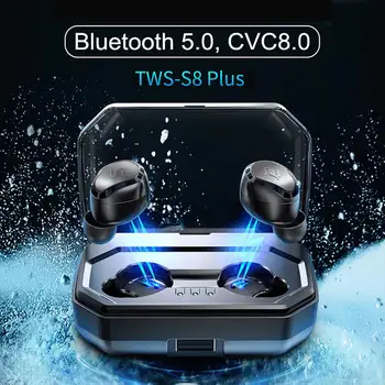 

TWS True Wireless Bluetooth 5.0 Earphone Touch Earbuds Noise Cancelling 3000mAh Power Bank For Smart Phone D20