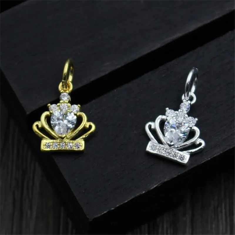 925 Sterling Silver Beads Charms With White Zircon Crown Charms Authentic 925 Silver Charms