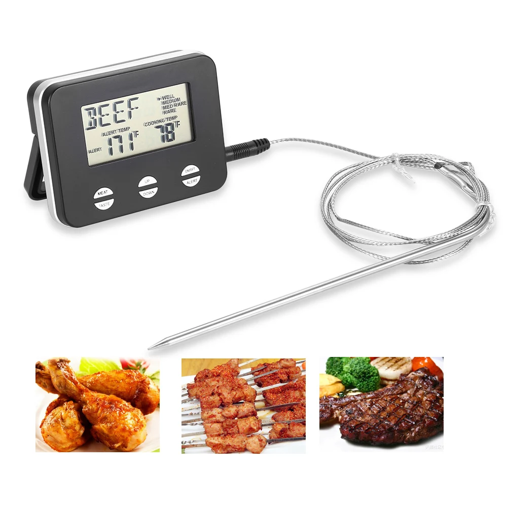 Food Cooking Thermometer LCD Digital Probe Meat Thermometer BBQ