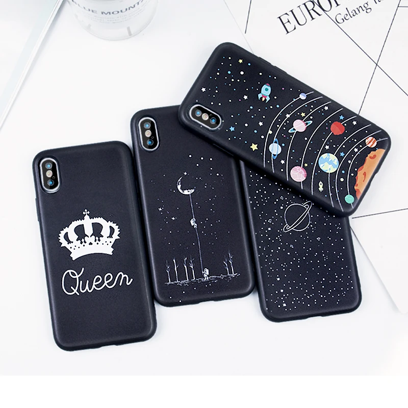 

For iPhone XR Case For iPhone 5S SE 7 Plus 7 8 XS Max Case Luxury 6 6S Plus X 5 Silicone Matte Cartoon Cover For iPhone 7 8 Plus