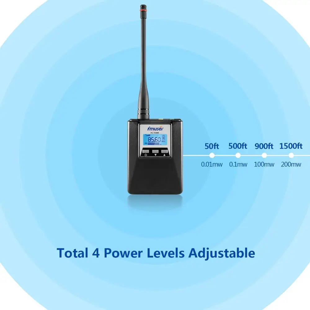 FMUSER FU-T300, 0,2 Вт, портативный домашний fm-передатчик, регулируемая мощность, стерео/моно, fm-передатчик, дальнее вещание для праздника